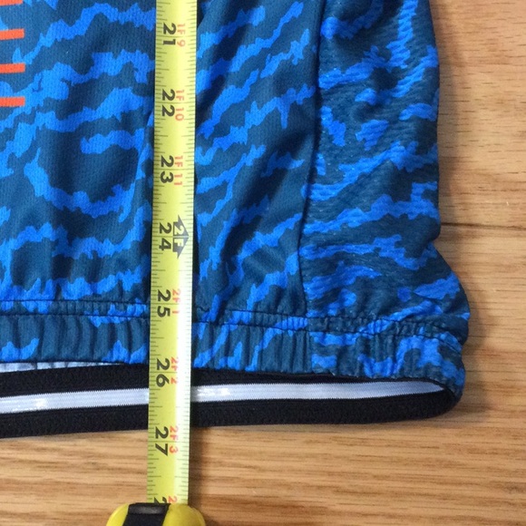 1X NW blue zig zag print full zip cycling jersey - Picture 12 of 16